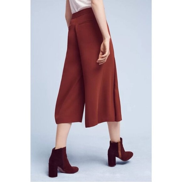 Anthropologie The Essential Culotte in Copper red burgundy Size 4 medium - Picture 2 of 9